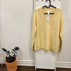 H&M Butter Yellow V-Neck Sweater